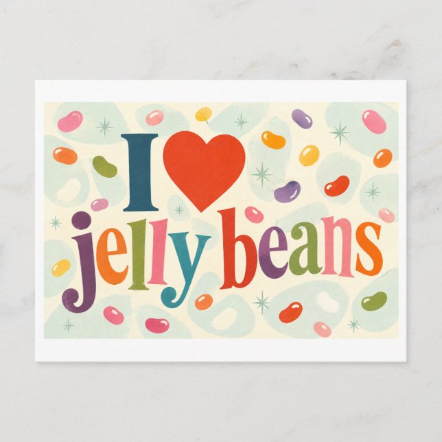 Carte Postale "J'adore les Jelly Beans" (Devant)
