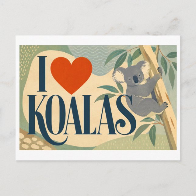 Carte Postale "J'adore les koalas" (Devant)