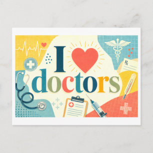 Carte Postale "J'adore les médecins"