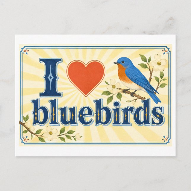 Carte Postale "J'adore les Merlesbleus" (Devant)