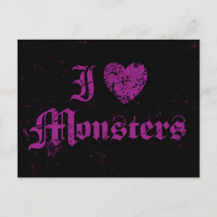 Carte Postale J'adore les Monstres