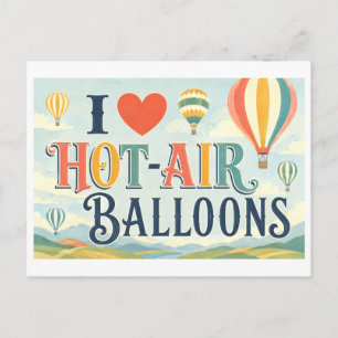 Carte Postale "J'adore les Montgolfières"