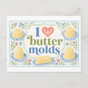 Carte Postale "J'adore les moules à beurre"