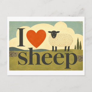 Carte Postale "J'adore les moutons"