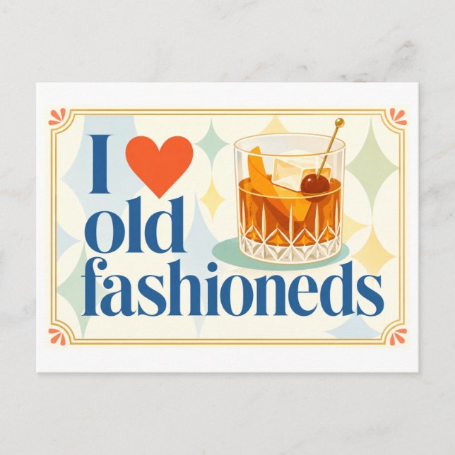 Carte Postale "J'adore les Old Fashioneds" (Devant)
