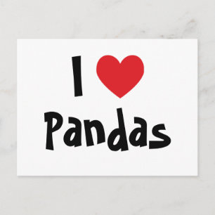 Carte Postale J'adore les pandas