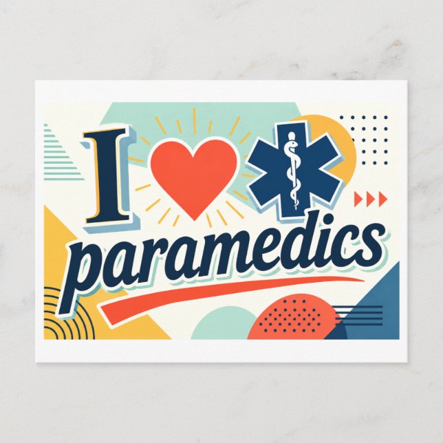Carte Postale "J'adore les paramédics" (Devant)