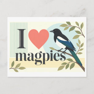 Carte Postale "J'adore les pies"