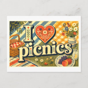 Carte Postale "J'adore les pique-niques"