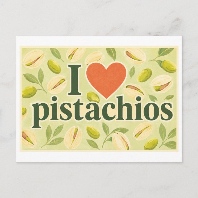 Carte Postale "J'adore les pistaches" (Devant)