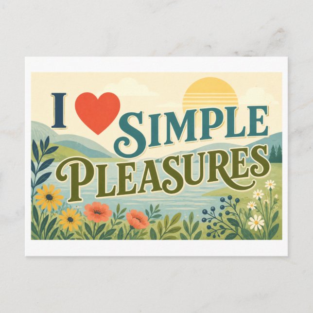 Carte Postale "J'adore les plaisirs simples" (Devant)