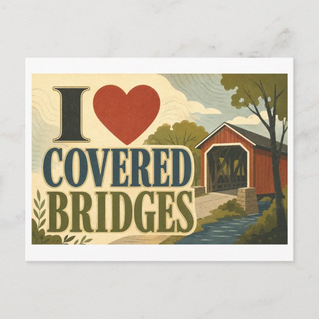 Carte Postale "J'adore les ponts couverts" (Devant)