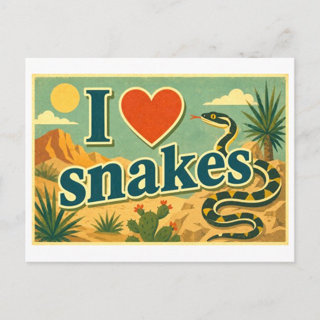 Carte Postale "J'adore les serpents" (Devant)