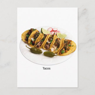 Carte Postale j'adore les tacos