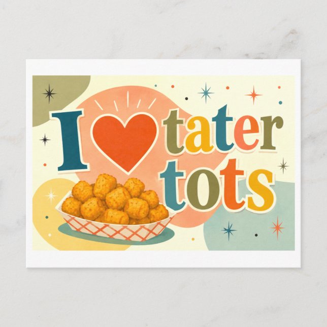 Carte Postale "J'adore les Tater Tots" (Devant)
