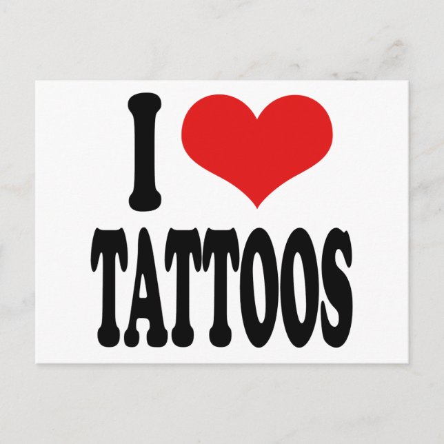 Carte Postale J'adore les tatouages (Devant)