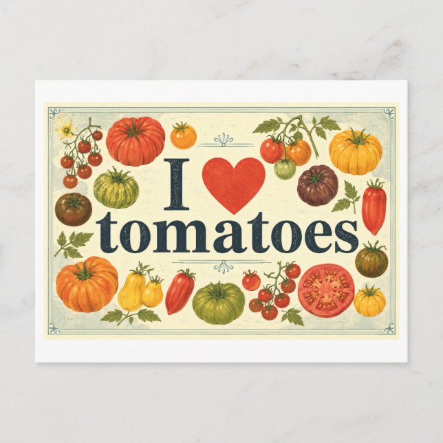 Carte Postale "J'adore les tomates" (Devant)