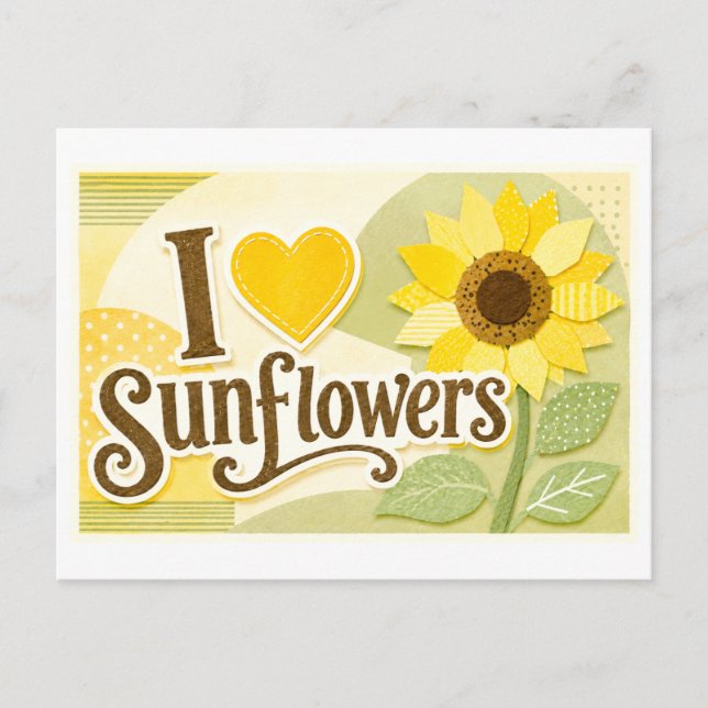 Carte Postale "J'adore les tournesols" (Devant)