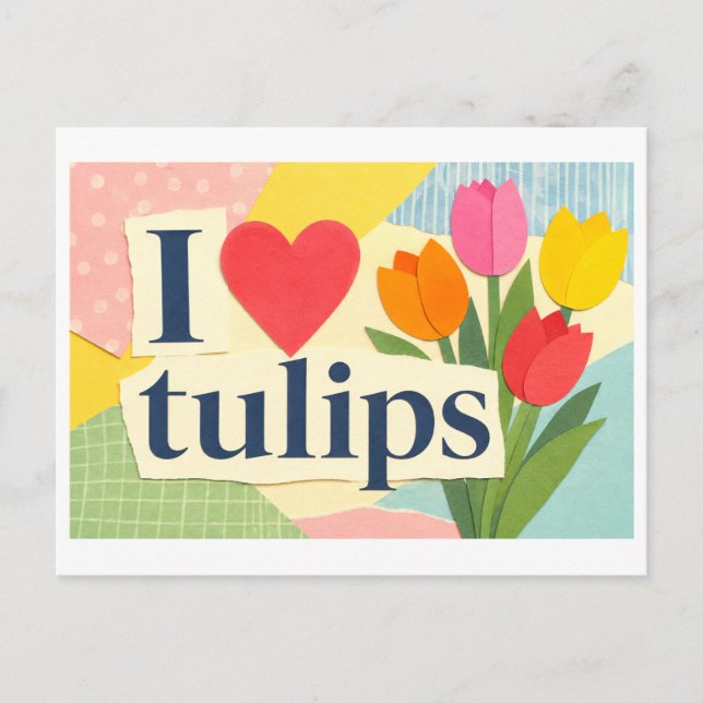 Carte Postale "J'adore les tulipes" (Devant)
