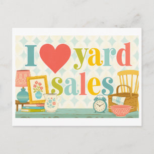 Carte Postale "J'adore les ventes de garage"