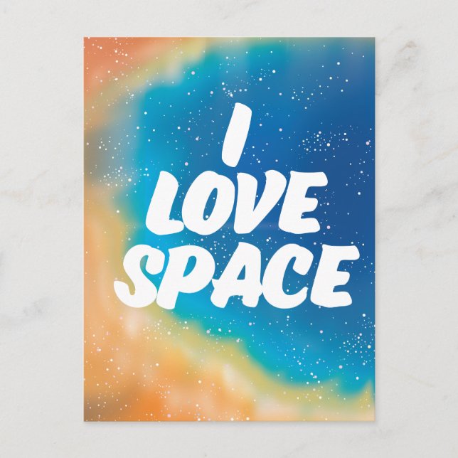 Carte Postale J'adore l'espace (Devant)