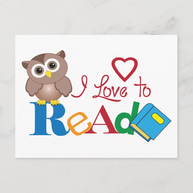 Carte Postale J'adore lire (Devant)