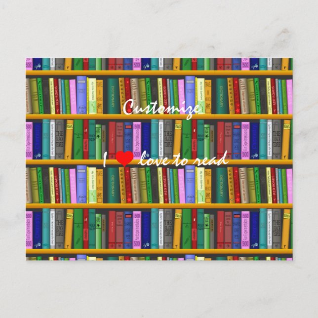 Carte Postale J'adore lire Livres Thunder_Cove (Devant)