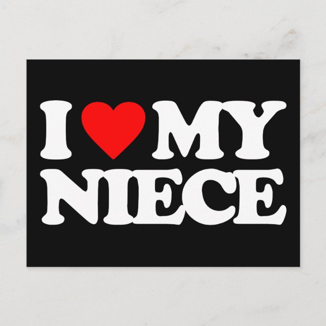 CARTE POSTALE J'ADORE MA NIÈCE (Devant)