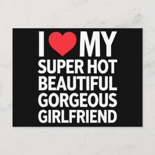 Carte Postale J'adore ma super belle et magnifique petite amie