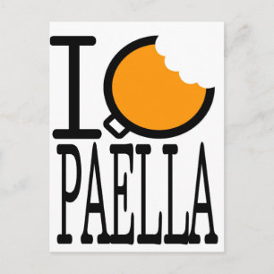 Carte Postale j'adore manger de la paella