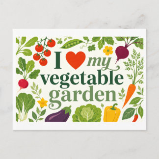 Carte Postale "J'adore mon jardin potager"