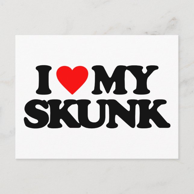 CARTE POSTALE J'ADORE MON SKUNK (Devant)