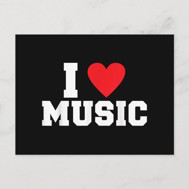 Carte Postale J'adore Music Lover (Devant)