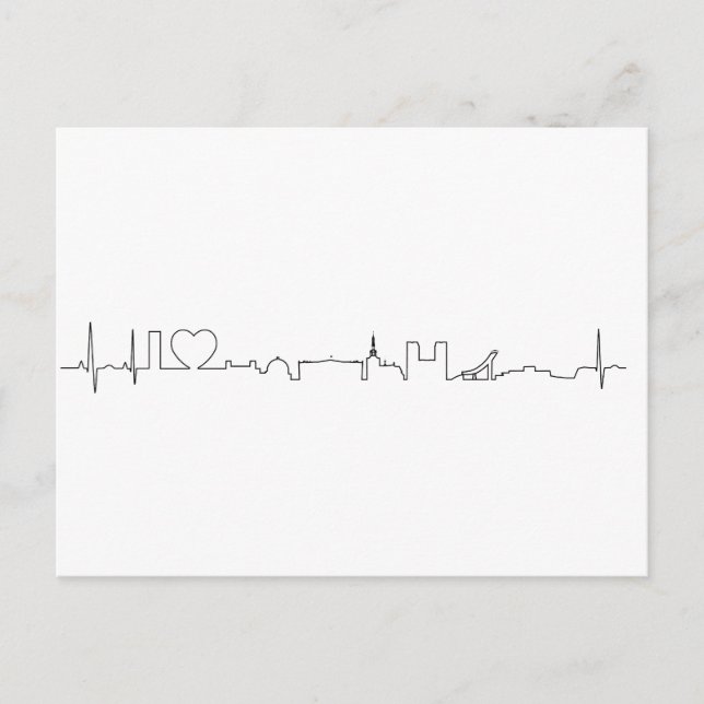 Carte Postale J'adore Oslo (style ecg) souvenir (Devant)