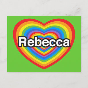 Carte Postale J'adore Rebecca. Je t'aime Rebecca. Cœur