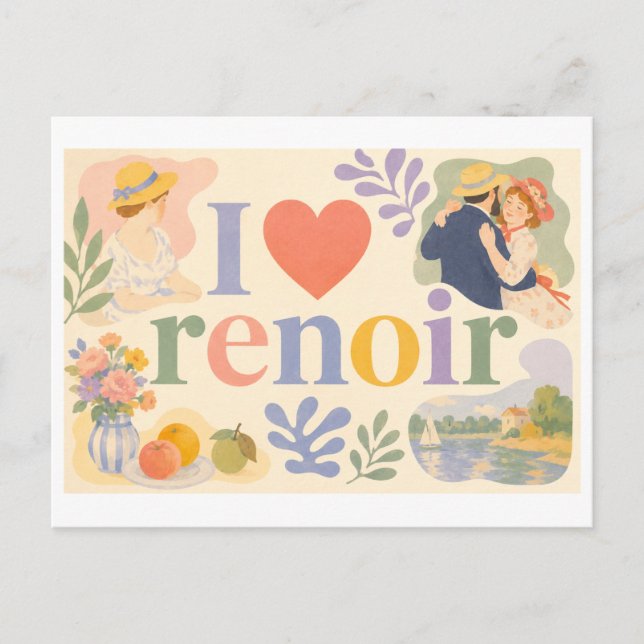 Carte Postale "J'adore Renoir" (Devant)