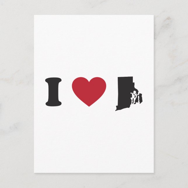 Carte Postale J'adore Rhode Island (Devant)