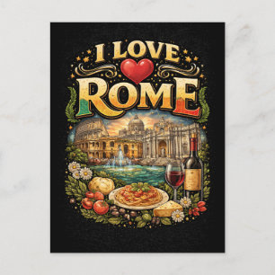 Carte Postale J'adore Rome