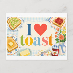 Carte Postale "J'adore Toast"