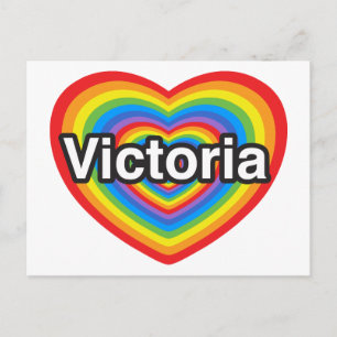 Carte Postale J'adore Victoria. Je t'aime Victoria. Cœur