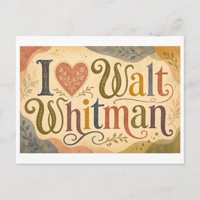 Carte Postale "J'adore Walt Whitman" (Devant)