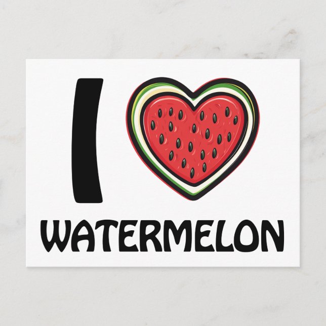 Carte Postale J'adore Watermelon (Devant)