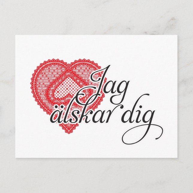 Carte Postale jag älskar dig (suédois) (Devant)