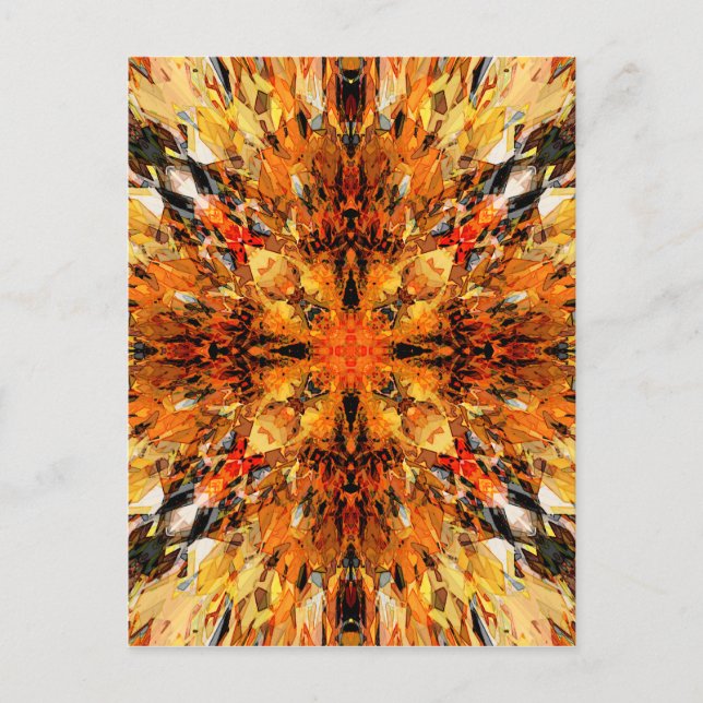 Carte Postale Jagged Orange Mandala (Devant)