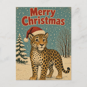 Carte Postale Jaguar Bosquet Nu Animal Noël