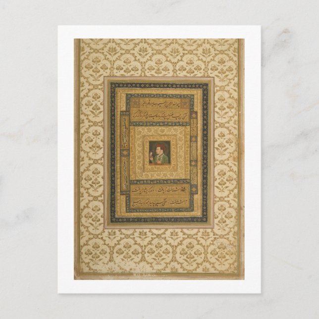 Carte Postale Jahangir tenant une photo de la Vierge, inscrire (Devant)