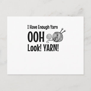 Carte Postale J'Ai Assez De Fil Funny Tricot Crochet