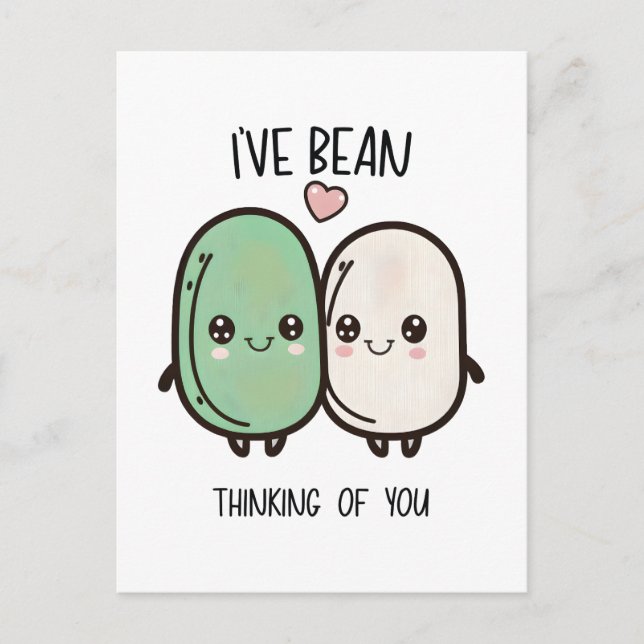 Carte Postale J'ai Bean Pensé à Vous Pun de la Saint-Valentin No (Devant)