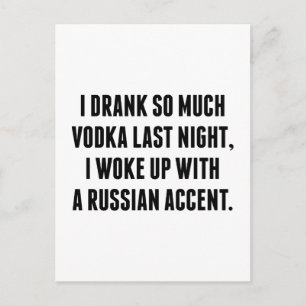 Carte Postale J'Ai Buvé Tant De Vodka Dernière Nuit
