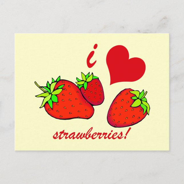 Carte Postale J'ai des fraises cardiaques (Devant)
